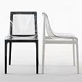 Modern Transparent Office Chair With Black And White Frame Stylish Design