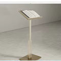 Metallic Shelf Stand with Open Book in Modern Minimalist Design 3d model