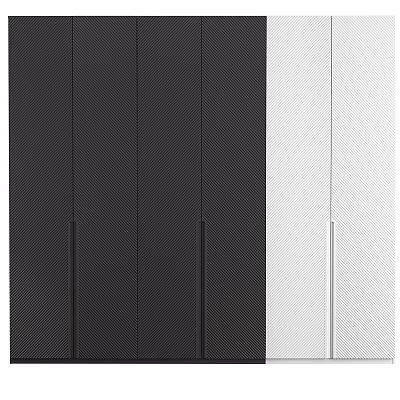 Modern Black And White Cabinet Door Panel Design With Vertical Lines 3d model