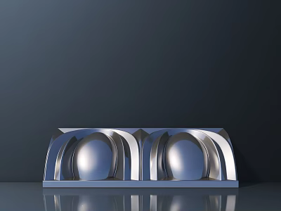 Metal Hardware Tools With Symmetrical Curved Structure Smooth Shiny Surface Dark Background Bottom Reflection 3d model