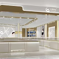 China Gold Jewelry Store Modern Interior With Bright Lighting And Display Counters