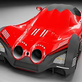 Red Sleek Supercar Featuring Modern Aerodynamic Design Sharp Headlights And Aggressive Front Fascia 3d model