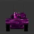 Shiny Pink Camouflage Military Armored Vehicle With Tracks And Metallic Surface