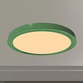 Green Round Ceiling Light Emitting White Glow On White Ceiling 3d model