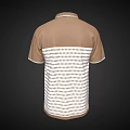 Stylish Brown Collar Polo Shirt With White Body And Black Stripes