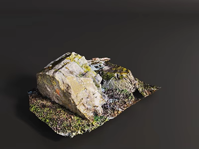 Natural Rockery Stone With Mossy Texture And Garden Landscaping Decorative Features 3d model