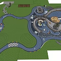 Creative Children's Play Area Design With Winding Pathways Slide And Circular Play Zones