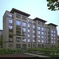 Modern Multi Story Residential Building With Large Windows Surrounded By Greenery And Outdoor Leisure Area