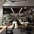 Modern Public Office Space With Desks Computers Ergonomic Chairs And Green Plants