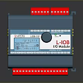 Industrial Computer DI DO Module with Blue Casing Red Top Knob and Interface Ports