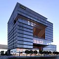 Modern Commercial Complex With Glass Facade Multi Level Structure And Open Atrium 3d model