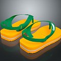 Flip-flops slippers sandals beach shoes bubble shoes hole shoes realistic 3d model