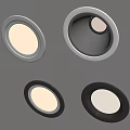 Modern Round Downlights and Spotlights with White and Black Frames for Ceiling 3d model