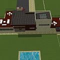 Modern Detached Villa Exterior With Snow Capped Mountain View Lawn And Driveway