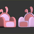 Unusual Pink Sofa With Rabbit Ears For Kids Cute Room Design