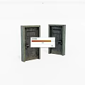 Dark Metal Swing Doors With Vintage Style Square Frame And Handle Design