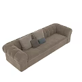 Beige Two Seater Sofa with Padded Details and Multiple Decorative Pillows