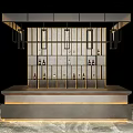 Modern Commercial Wine Rack Equipment with Grid Design and Wine Bottles