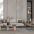 Modern sofa coffee table combination 3d model