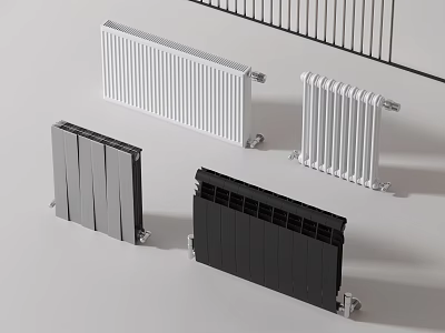 Different Colored Radiators With Various Designs 3d model