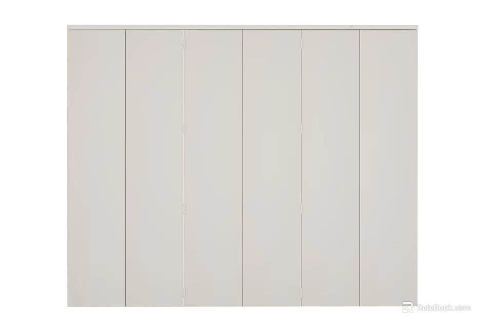 Modern White Bookcase With Six Doors And Minimalist Design 3d model