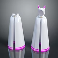 White Costume Capes With Pink Accents And Horn Design For Stylish Outfits