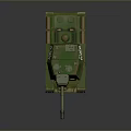 Military Tank With Green Camouflage Paint Tracks Long Cannon And Turret Structure For Military Operations