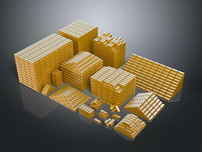 Golden Hardware Tools Collection Stacked With Various Types And Sizes For Projects 3d model