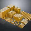 Golden Hardware Tools Collection Stacked With Various Types And Sizes For Projects 3d model