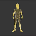 Game and Movie Character 3D Model in Black T-Shirt Black Shorts White Socks Black Hat 3d model