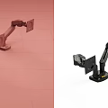 Dual Monitor Desk Mount Stand With Adjustable Height And Swivel Arms
