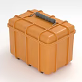 Orange Rigid Toolbox With Black Handle And Durable Storage Construction Design 3d model