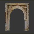Decorative Stone Archway Featuring Arched Design And Textured Orange Beige Frame 3d model