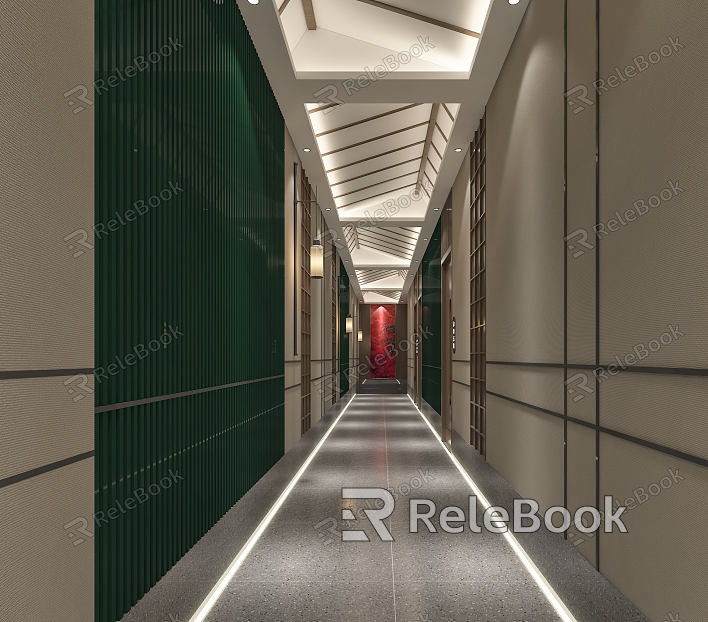 New Chinese Aisle Restaurant Aisle Room model