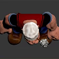 Muscular Sailor Cartoon Character With White Cap Pipe Black Shirt Blue Pants Brown Shoes