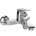 Chrome Wall Mounted Modern Bathroom Faucet With Smooth Surface Design