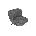 Soft Comfortable Single Sofa With Modern Design Velvet Fabric And Curved Armrests