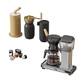 Stylish Modern Kitchen Coffee Appliances With Maker Grinder And Pods 3d model