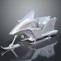Natural Snowy Winter Landscape with Sleek Silver Sled and Smooth Gliding Structure