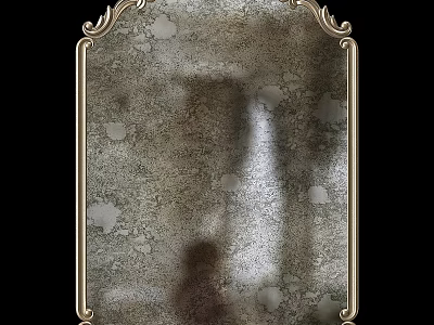 Ornate Vintage Mirror With Carved Gold Frame And Intricate Patterns For Wall Decor 3d model