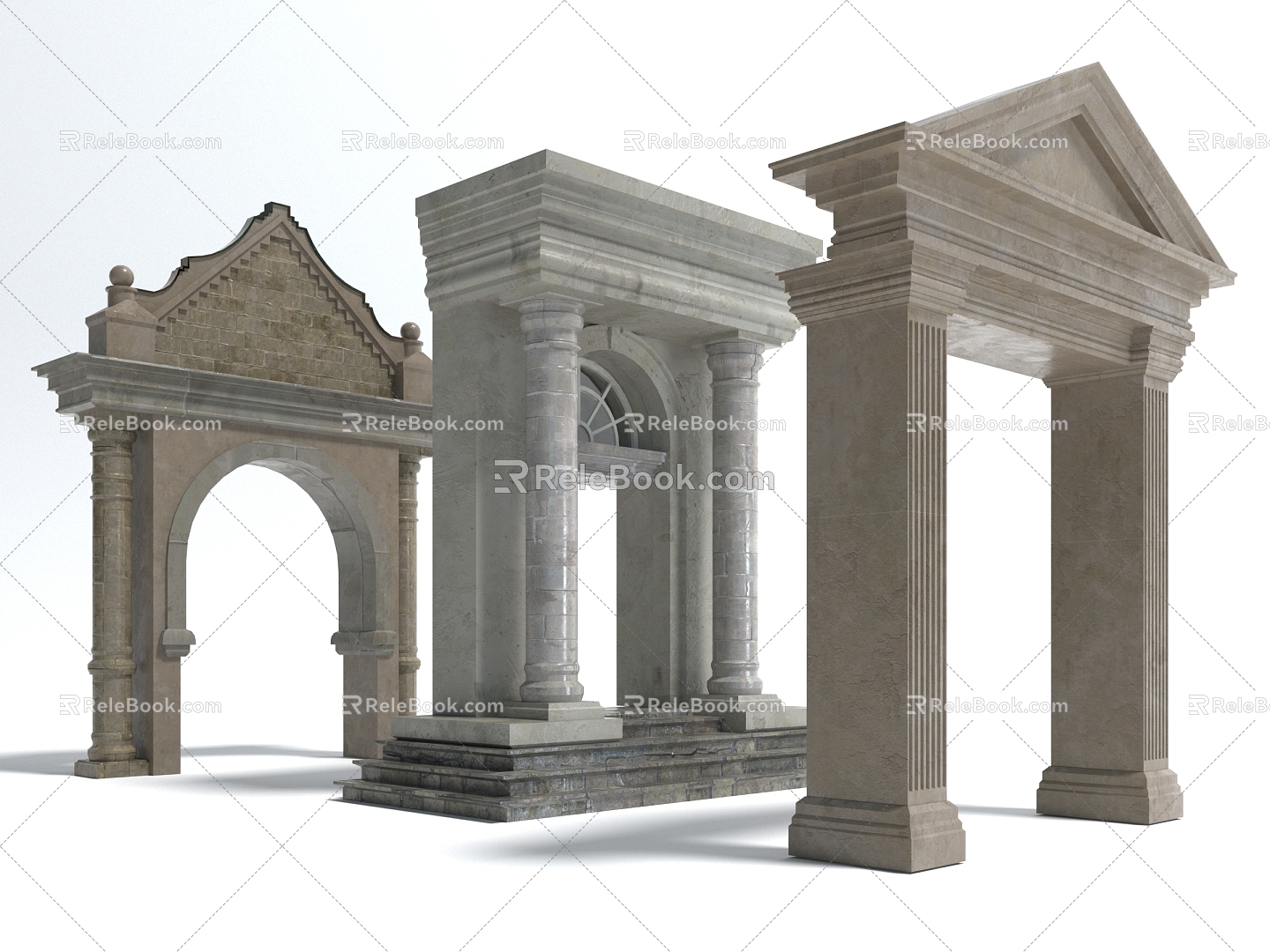 Style Architecture Construction Pass Gypsum See Doorway Arch 3d model