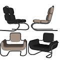 Modern Leisure Chairs Design With Leather Upholstery Metal Frame And Black White Color Options