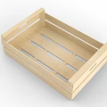 Light Wood Storage Crate With Open Design And Side Handles For Home Use