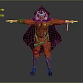Hooded Sci Fi Character in Red Armor with Mask Cloak and Outstretched Arms