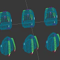 Assorted Color Backpacks In Blue Yellow And Pink With Front Pockets And Black Straps