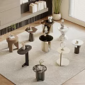 Modern Side Table Corner Table Jewelry Ornaments Combination Small Coffee Table Round Table Square Table 3d model