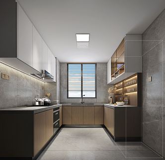 Modern kitchen type kitchen 3d model