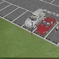 Mercedes Cars Parked In Lot With Silver SUV Red Sports Car And Woman Walking