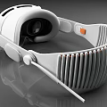 Professional Commercial VR Headset Featuring White Design Adjustable Headband And Black Front Panel 3d model