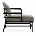 Modern Leisure Chair With Grey Cushion And Black Metal Frame Modern Design